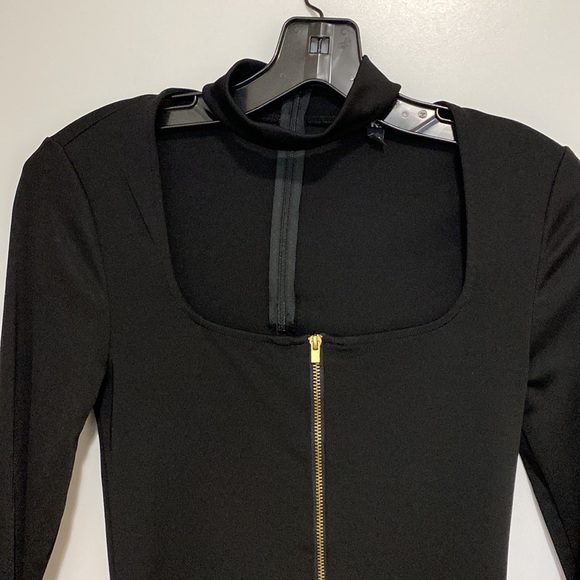 Express long sleeve zip front dress size small in black - Picture 2 of 2